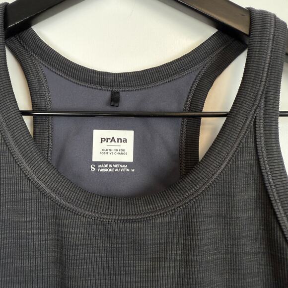 Prana Becksa Ribbed High Neck Tank Top Gray - S - Picture 3 of 9